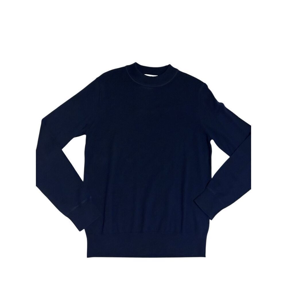 Selected Homme Men’s S Navy 100% Merino Wool Mock Neck Knit Sweater NWT